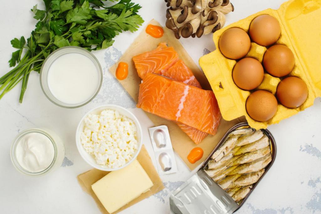 A legismertebb D-vitamin-tartalmú ételek a tejtermékek, a tojás, a méz, a hal, a máj, a gomba és az élesztő
